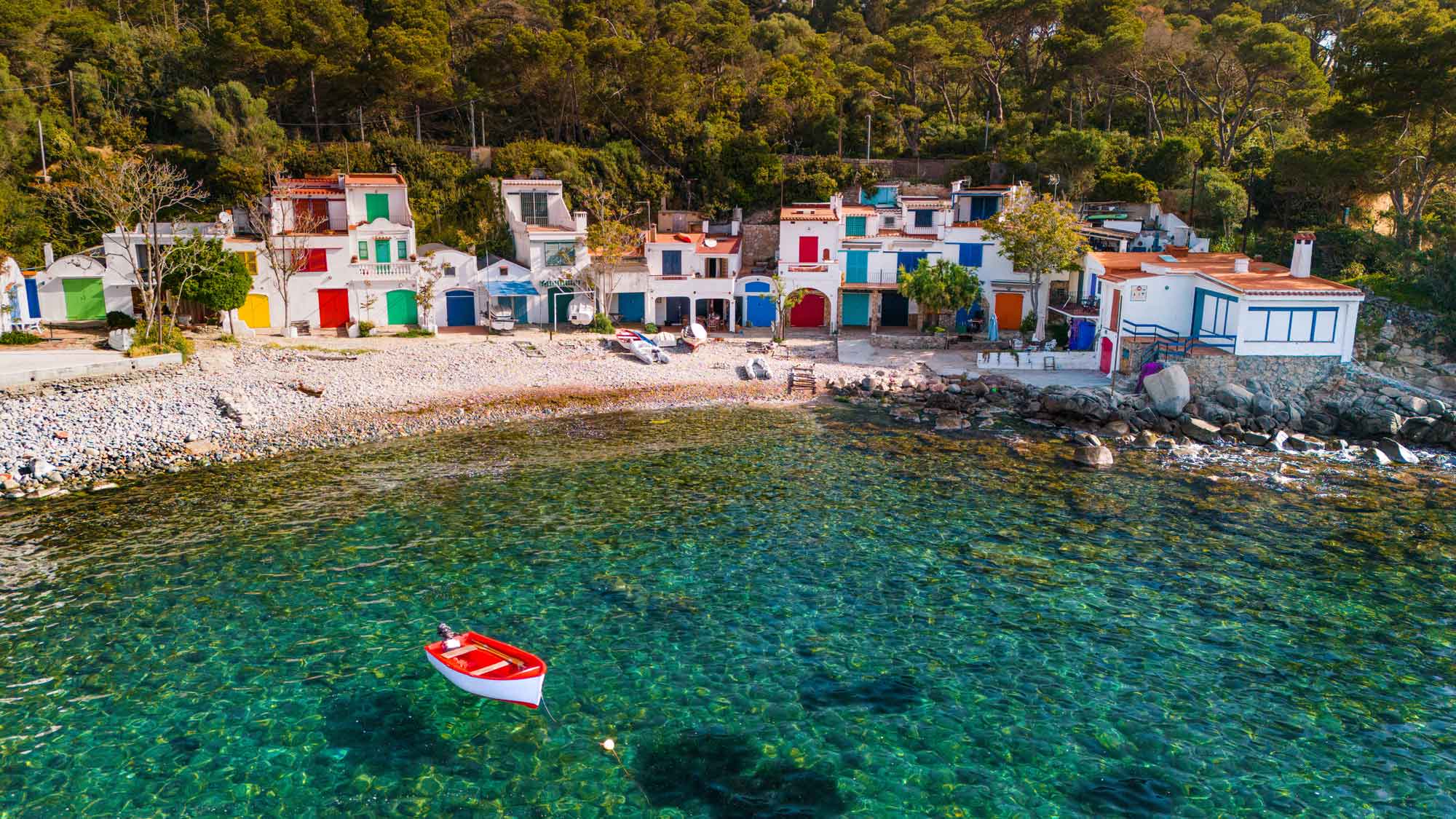 Beach with Boat in Costa Brava