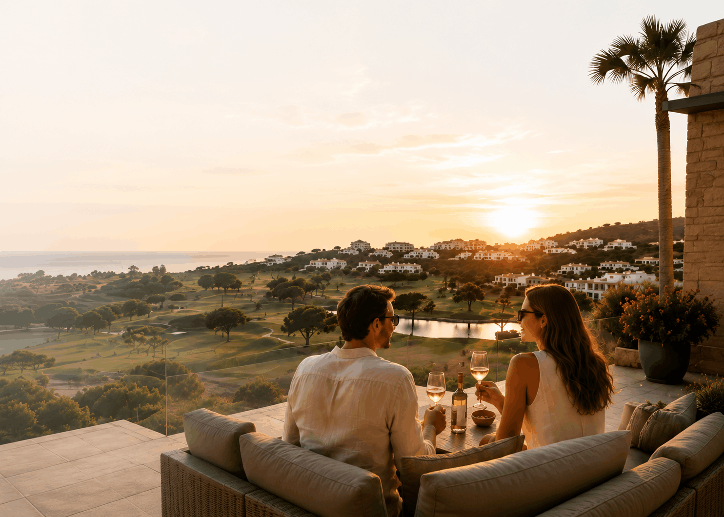 Vistas de una vivienda en un complejo de golf en Murcia, España