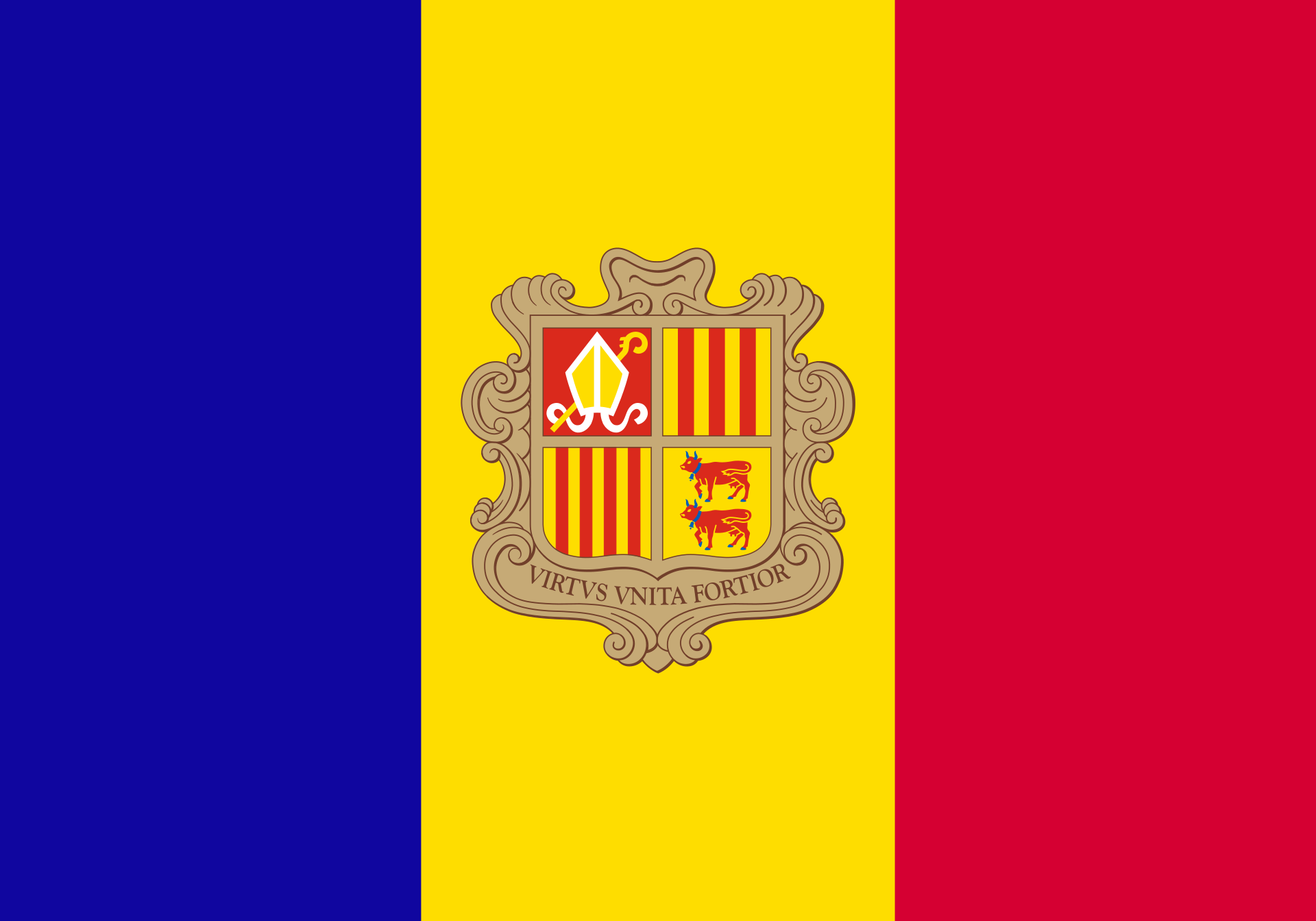 Bandeira de Andorra asociada ao programa Golden Visa e ás oportunidades de residencia e investimento en Andorra.