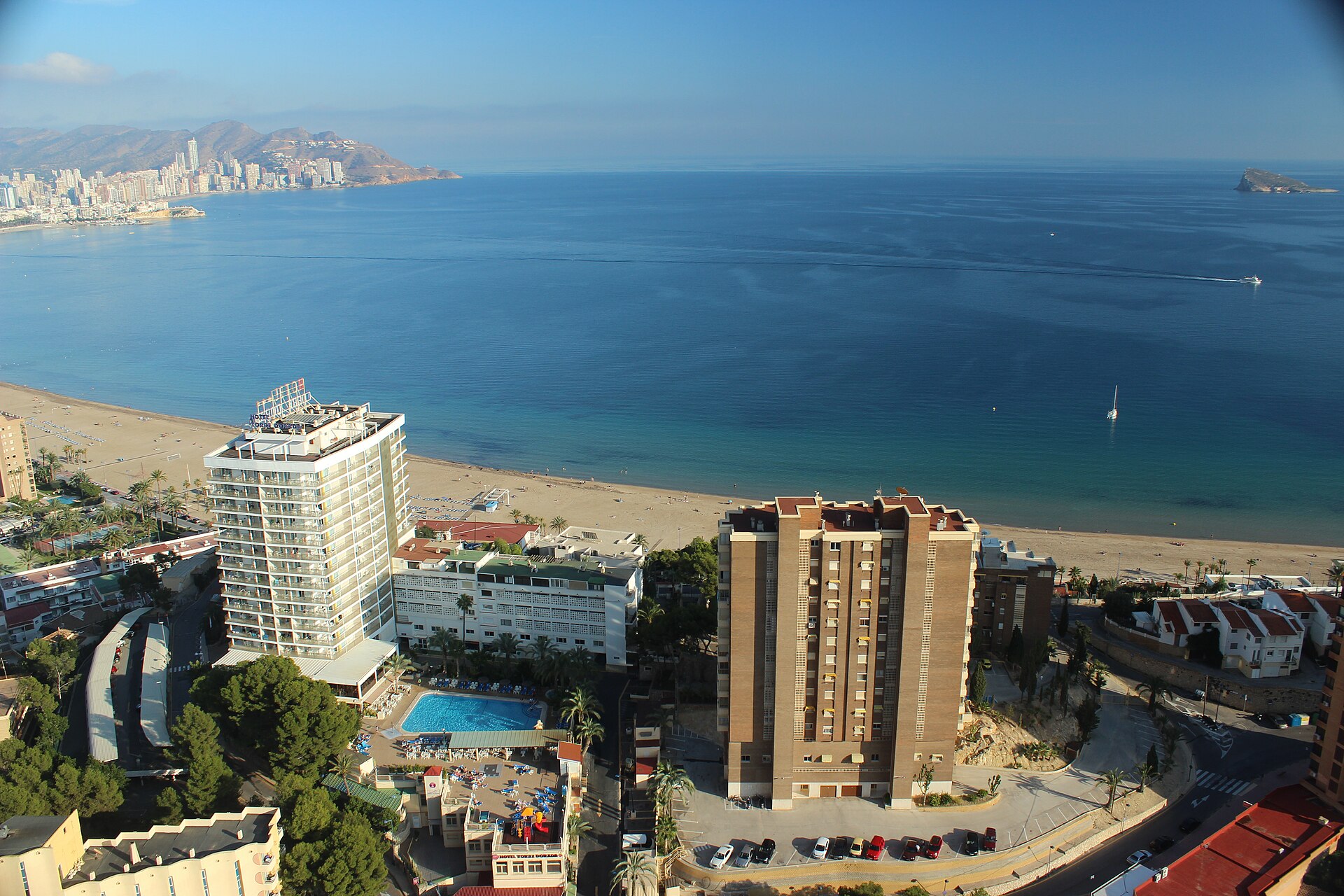 Barrio y playa de Poniente en Benidorm