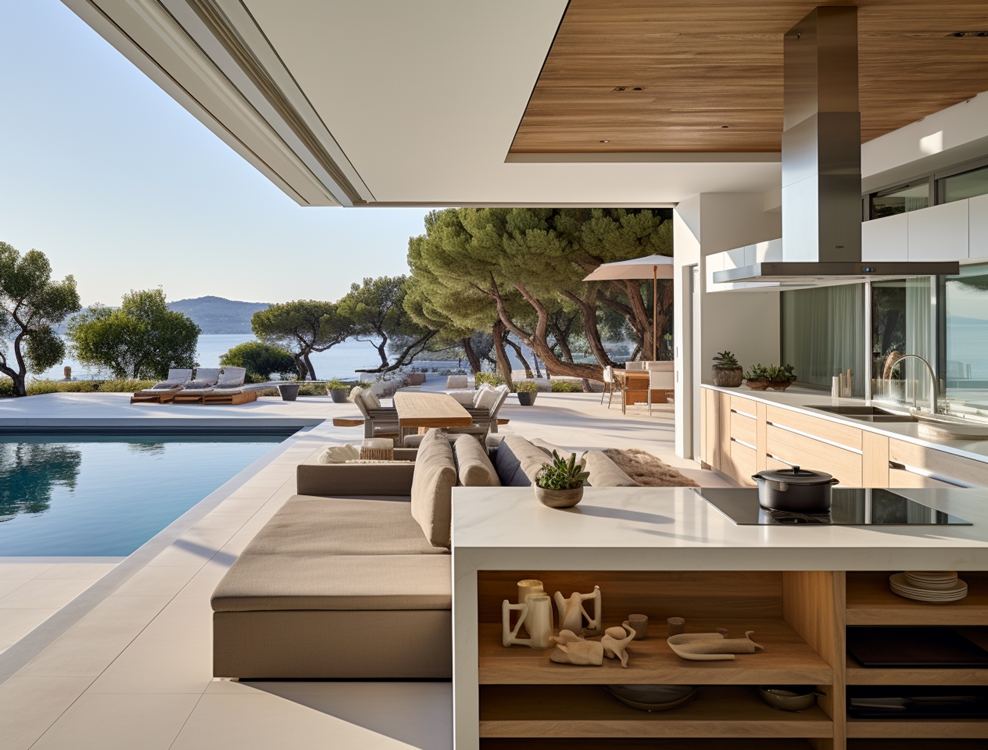 Casa de luxo com terraço e piscina