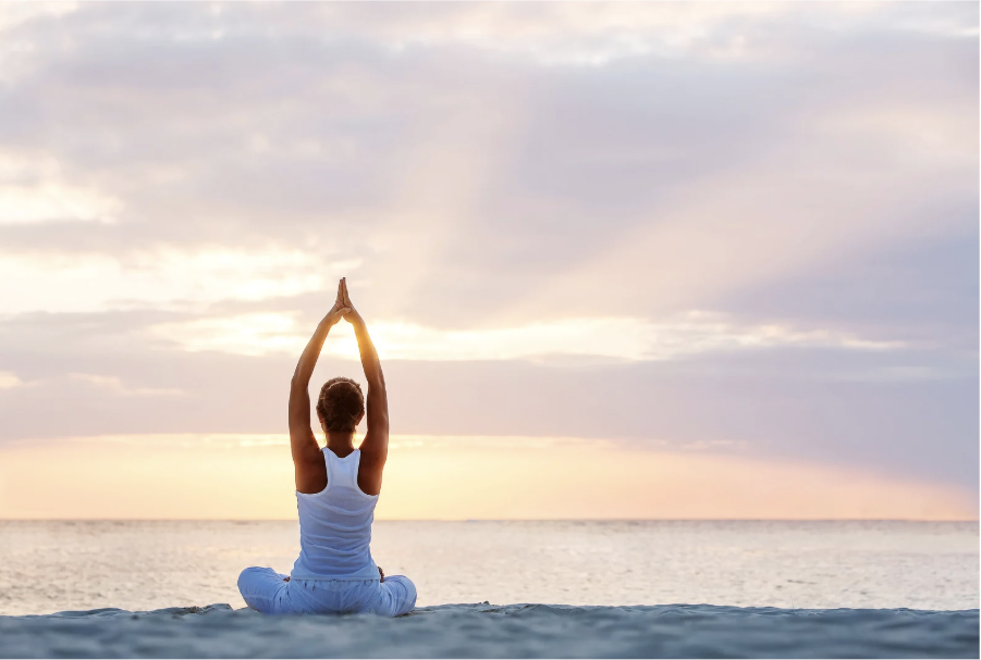 Enjoy a private yoga class on the beach