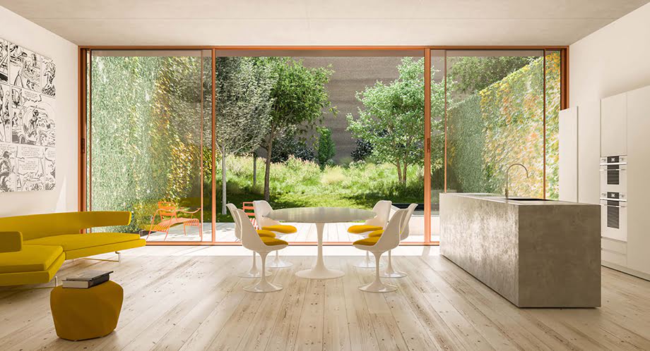 Kitchen with garden view
