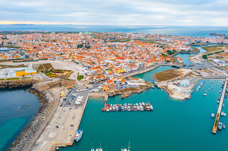 Aerial view of Peniche