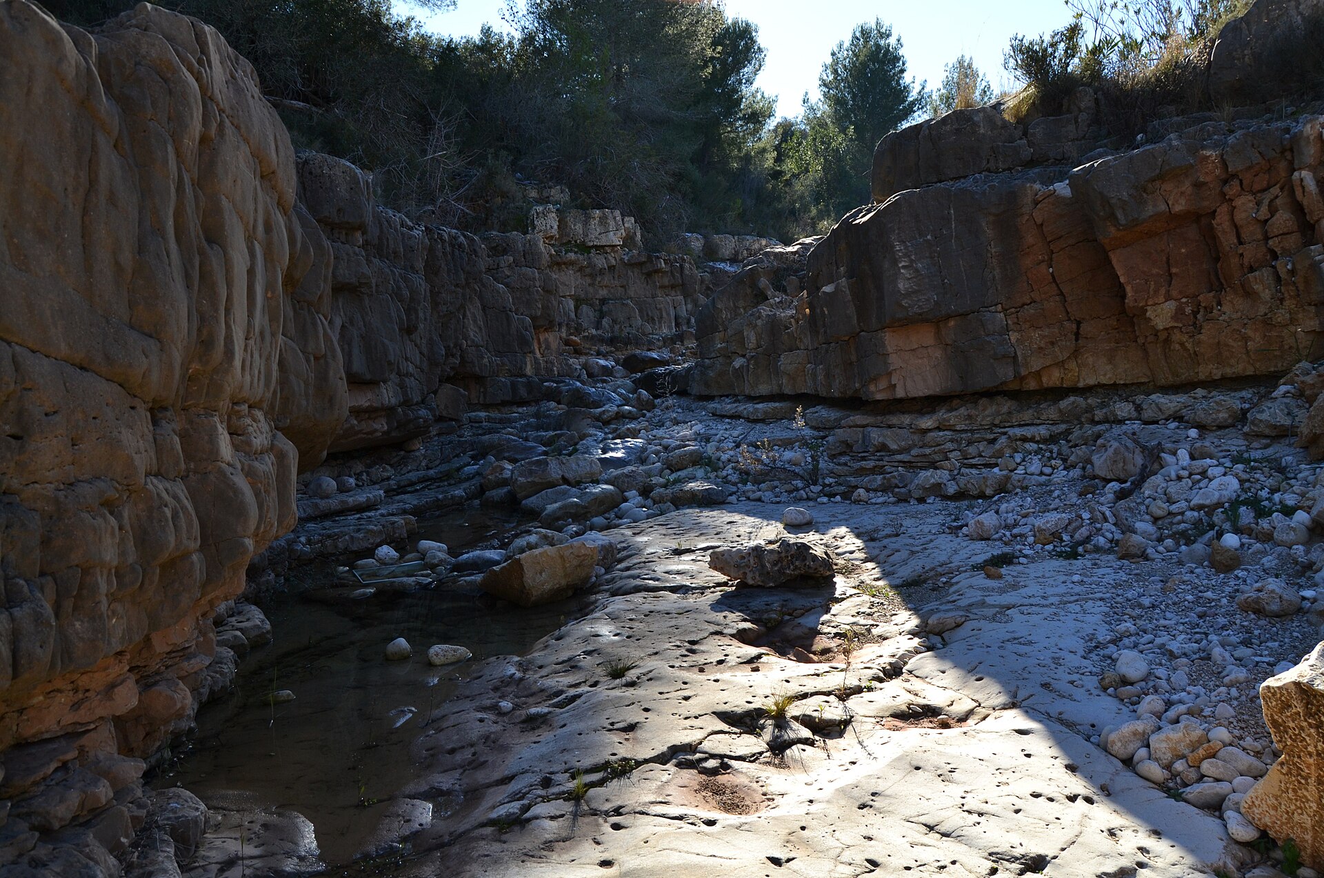 Garganta rocosa del río Gorgos junto a Gata