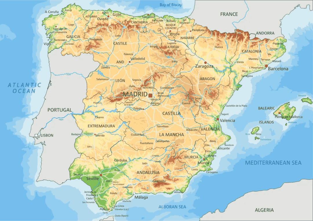 Movilidad: Región llana o escarpada en España
