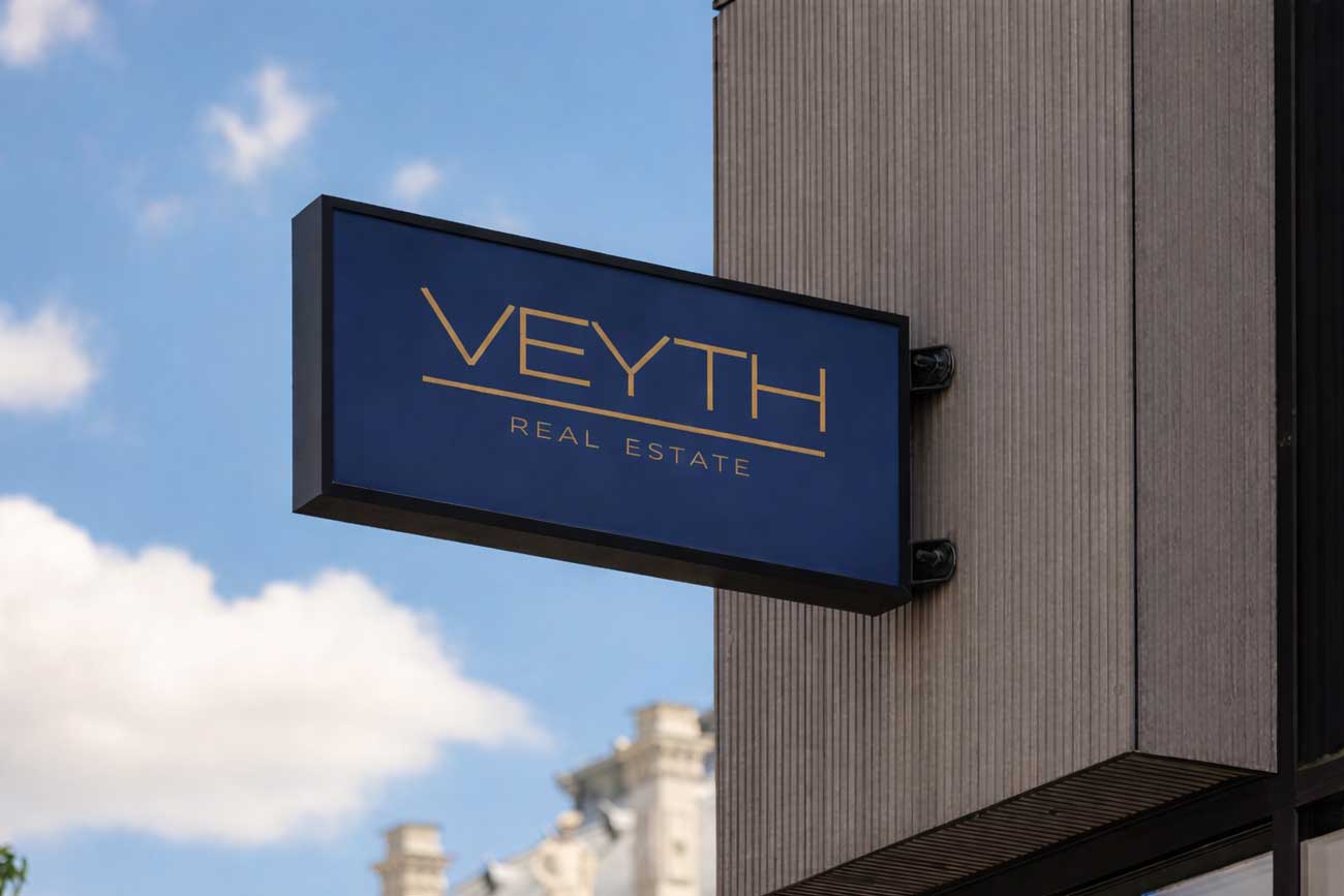 Veyth Real Estate Store Sign Logo
